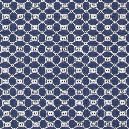 Jeans bestickte Rauten in Kreisen - jeansblau