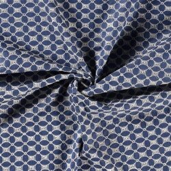Jeans bestickte Rauten in Kreisen - jeansblau
