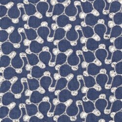 Jeans bestickte Rauten in Kreisen - jeansblau