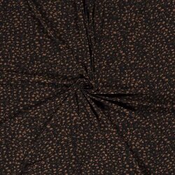 Polyesterjersey Crepe Leomuster - schwarz