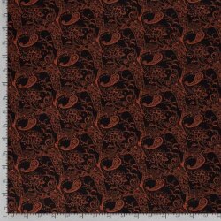 Viskose Crêpe Paisley rostrot