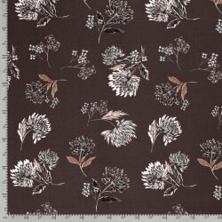 Viskose Crêpe Blumen braun