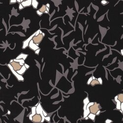 Chiffon Blumenranken -  schwarz