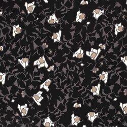 Chiffon Blumenranken -  schwarz
