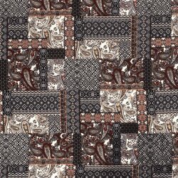 Polyesterjersey Patchwork - weinrot