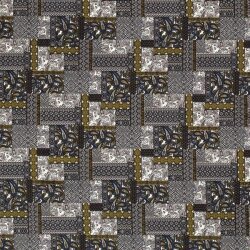 Polyesterjersey Patchwork - senf
