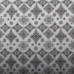 Interieurstoff Rauten Mandala - hellgrau