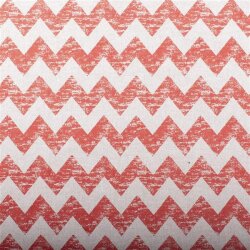 Interieurstoff Zickzack orange Leinen Optik