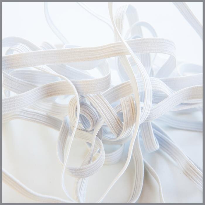 5m GUMMIBAND - weiß - 6mm breit
