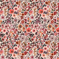 Baumwolljersey Digital Blumen - creme