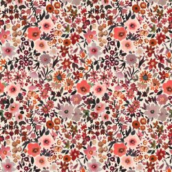 Baumwolljersey Digital Blumen - creme