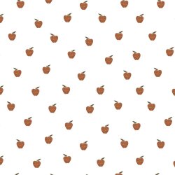 Baumwolljersey Organic Digital Äpfel - weiß