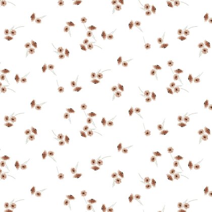 Baumwolljersey Organic Digital Blüten - weiß
