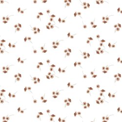 Baumwolljersey Organic Digital Blüten - weiß