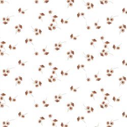 Baumwolljersey Organic Digital Blüten - weiß