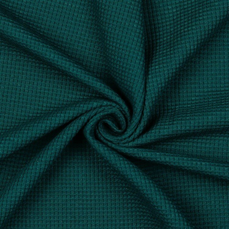 Waffeljersey Organic - grünpetrol