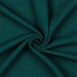 Waffeljersey Organic - grünpetrol