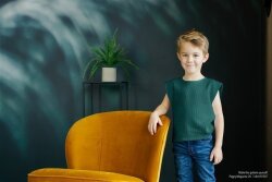 Waffeljersey Organic - jeansblau