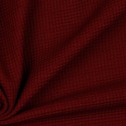 Waffeljersey Organic - dunkelweinrot