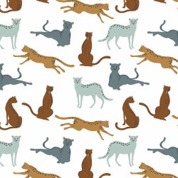 Ganzjahressweat Organic bunter Leopard - weiss