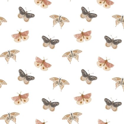 Baumwolljersey Digital Schmetterlinge - creme