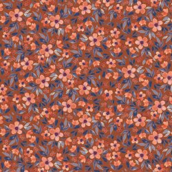 Baumwolljersey Digital Blumenblätter - rostorange
