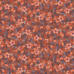 Baumwolljersey Digital Blumenblätter - rostorange