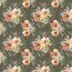 French Terry Digital Blumen - gurkengrün