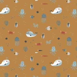 Baumwolljersey Organic Maritim FRIENDS - kamel