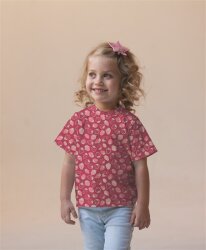 Baumwolljersey Glitzer Erdbeeren - smaragd
