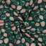 Baumwolljersey Glitzer Erdbeeren - smaragd