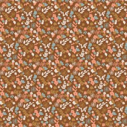 Baumwolljersey Organic kleine Blumen - haselnuss