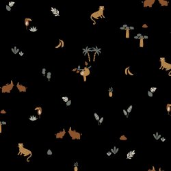 Baumwolljersey Tiere - schwarz