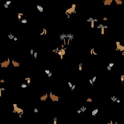 Baumwolljersey Tiere - schwarz