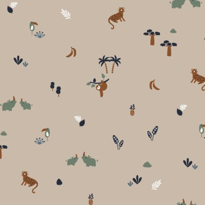 Baumwolljersey Tiere - sand