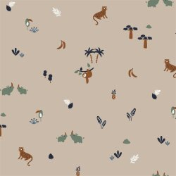 Baumwolljersey Tiere - sand