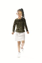 Baumwolljersey Digital Blätter - schwarz