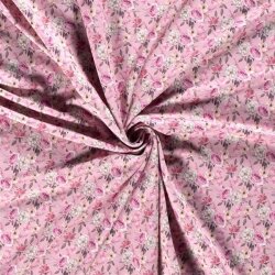 French Terry Digital Blumenstrauss rosa