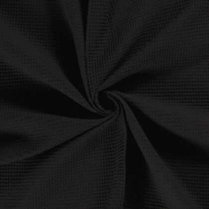 Waffelpiqué *Marie* 6mm Uni - schwarz