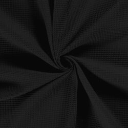 Waffelpiqué *Marie* 6mm Uni - schwarz