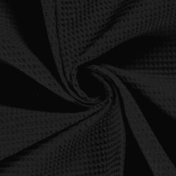 Waffelpiqué *Marie* 6mm Uni - schwarz