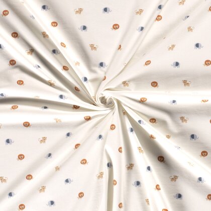 Baumwolljersey kleine Safaritiere- creme