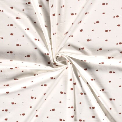 Baumwolljersey kleine Äpfel- creme