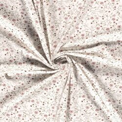 Baumwolljersey zarte Blumenranken creme