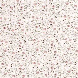 Baumwolljersey zarte Blumenranken creme