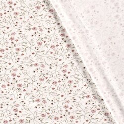 Baumwolljersey zarte Blumenranken creme