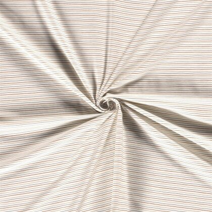 Baumwolljersey feine beige Streifen - creme