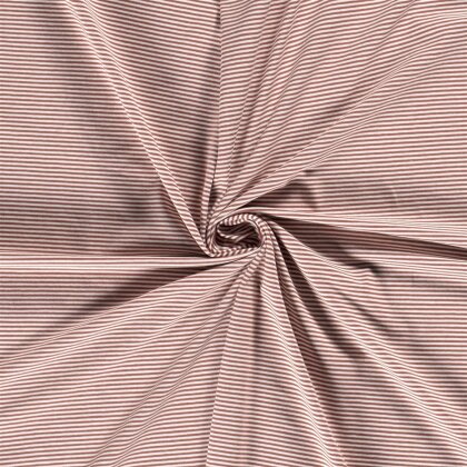 Baumwolljersey Mini Streifen 3mm *Bibi* - altziegelrot