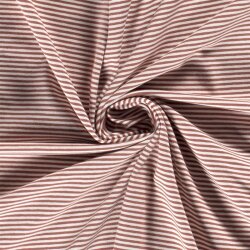 Baumwolljersey Mini Streifen 3mm *Bibi* - altziegelrot