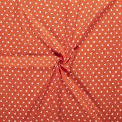 Baumwollpopeline Sterne 15mm - orange